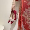 Runnig heels C888-7 Pointed Toe Stiletto Wedding Shoes Bridal Shoes Bridesmaid High-Grade Stiletto Heels