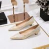 BIGTREE SHOES 230-19 Korean Fashion Sweet Women's Shoes All-Matching Low Heel Shallow Mouth Pointed Floral Cloth Cover Spring and Autumn New Women's Shoes