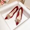 Runnig heels Runnig heels 818-10 Pointed High Heels Women's Stiletto Heel Red Wedding Shoes Bridal Shoes 32-Size 43