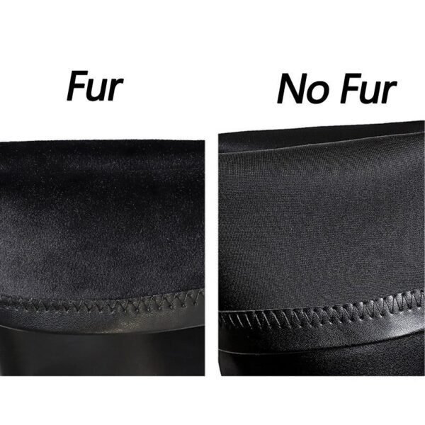 315-A16High-quality leather boots, plush warm winter boots, high-heeled boots-Bigtree shoes