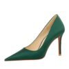 1198-1 Retro Europe and America Fashion Thinner Banquet High Heels Women's Shoes Stiletto Heel Low-Cut Pointed-Toe Shoes