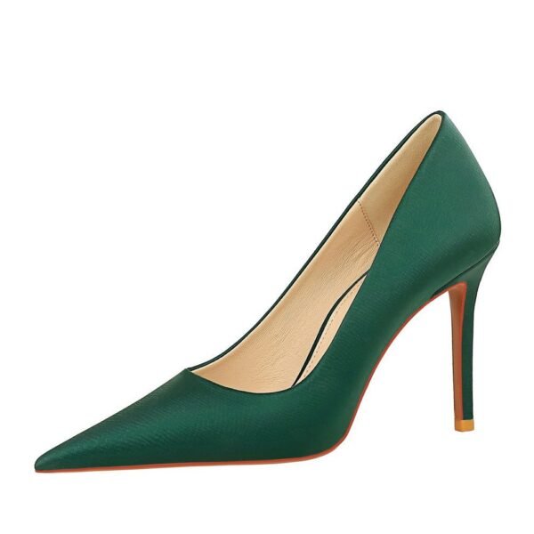 1198-1 Retro Europe and America Fashion Thinner Banquet High Heels Women's Shoes Stiletto Heel Low-Cut Pointed-Toe Shoes