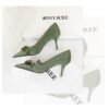 7239-A1 European and American fashion banquet women's shoes fine heel high heel shallow pointed metal buckle single shoes high heels
