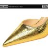 2928-1 European and American style fine-heeled high-heeled shallow pointed side hollow retro metal stone pattern shoes