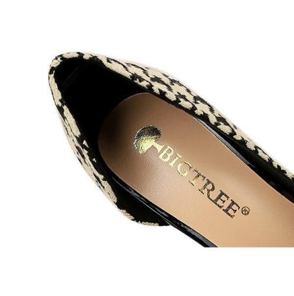 d25bcff5b6b94157cd88f9f5383b829a 8829-1 Korean version of high-heeled shoes with lattice pattern shallow mouth side hollow houndstooth pearl metal chain super high-heeled shoes