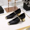 BIGTREE SHOES 5288-6 National Style Women's Shoes Banquet Chunky Heel Mid Heel Satin Embroidered Color Matching Square Toe Low-Cut Pearl Ankle-Strap Shoes