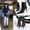 BIGTREE SHOES 9788-1 European and American Style Fashion Party Winter Short Female Boots Stiletto Heel Pointed-Toe Side Zip Ankle Boots