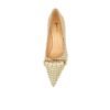d85ce01d9f3a78edba7120e7b192cbb6 9283-A1 European and American thin-heeled high-heeled shallow-pointed cloth plaid houndstooth metal chain pearl shoes