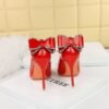 BIGTREE SHOES 9511-h35m European and American Style Banquet High Heels Stiletto Heel Shallow Mouth Pointed Patent Leather Back Bow High Heel Pumps Women