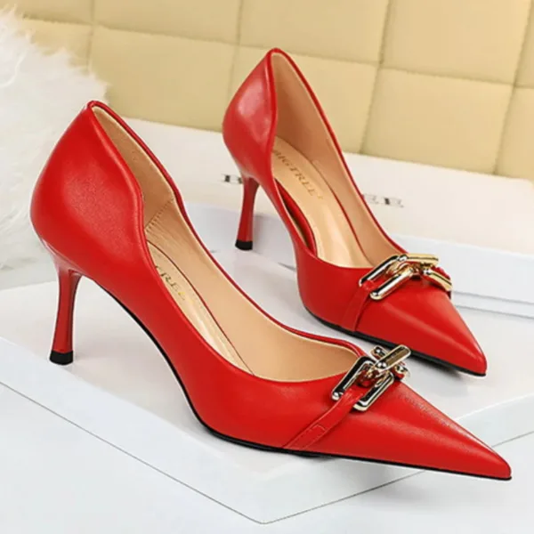 386-1Fashion high heel women's pointed shoes-Bigtree shoes