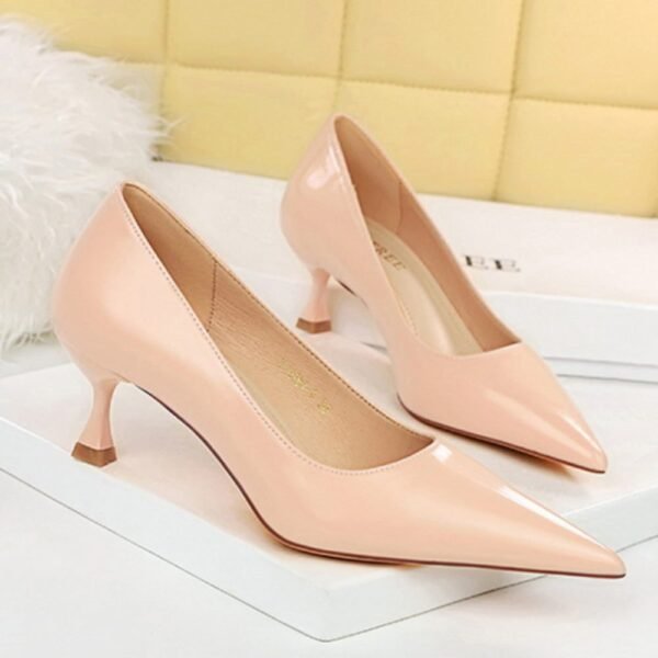 1961-1Women's Korean fashion simple high heels pointed high heels-Bigtree shoes