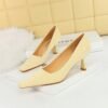 big tree shoes 6183-5 European and American Style Retro Women's Shoes Stiletto Heel Shallow Mouth Square Toe Simple Pedicure Slimming Spring and Autumn Single-Layer Shoes Women