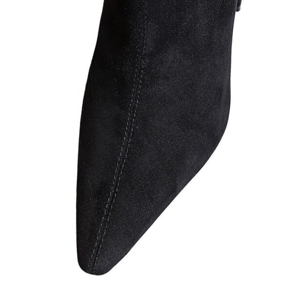 db1ab68ff84e0fd91c1a401ed68374d7 6838-1Ankle boots Women's pointed velvet boots Square high-heeled boots Women's shoes Fashion-Bigtree shoes
