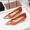 dc5c54cee3546ed25d0f035c811a3411 BIGTREE SHOES 230-20 banquet New National style women's shoes low heel metal heel pattern satin Metal stitching pointed spring and autumn shoes