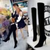 BIG TREE SHOES 315-6 European and American Fashion Minimalist Winter Women's Boots Stiletto Heel Suede Thinner over-the-Knee Boots
