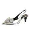 BIGTREE SHOES 2a06-h53 European and American Style Women's Shoes High Heel Low-Cut Square Toe Hollow out Back Strap Empty Rhinestone Bow Pumps