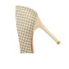 9283-1 European and American style houndstooth high-heeled high-heeled shallow-pointed pearl chain plaid women's shoes