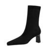 e6074d4e63de40f3c437b54eb88d2ba8 BIGTREE SHOES 375-8 European and American Fashion Minimalist Chunky Heel Square Toe Suede Pedicure Slimming Women's Short Boots Winter High Heel Boots