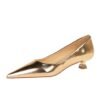 BIGTREE SHOES 230-7 European and American Style Retro Fashion Minimalism Comfortable Low Heel Cat Heel Shallow Mouth Pointed Banquet Women's Shoes Spring and Autumn Single-Layer Shoes