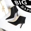 Bigtree Shoes 1619-5 European and American Simple  Thinner Stiletto Heel Suede Pointed-Toe Side Zip Women's Boots Ankle Boots
