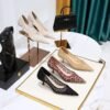 ed1d0f8fe187c3a6b711ed600b177b1e-20250912-112552 1961-5 European and American Style Fashion Banquet Women's Shoes Stiletto Mid-Heel Pointed Pointed Mesh Lace Slimming Pumps