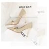 9283-1 European and American style houndstooth high-heeled high-heeled shallow-pointed pearl chain plaid women's shoes