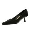 big tree shoes 6183-5 European and American Style Retro Women's Shoes Stiletto Heel Shallow Mouth Square Toe Simple Pedicure Slimming Spring and Autumn Single-Layer Shoes Women