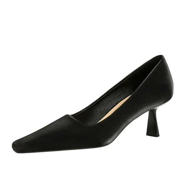 big tree shoes 6183-5 European and American Style Retro Women's Shoes Stiletto Heel Shallow Mouth Square Toe Simple Pedicure Slimming Spring and Autumn Single-Layer Shoes Women