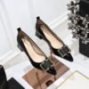 f2200a6dc9da857277dc6c2f7242b03d BIGTREE SHOES 1235-K57 European and American Commuters' Women's Shoes Mid Heel Chunky Heel Patent Leather Low-Cut Square Toe Metal Buckle Decoration Spring and Autumn Single-Layer Shoes