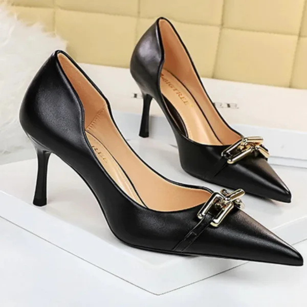 386-1Fashion high heel women's pointed shoes-Bigtree shoes