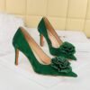 Bigtree shoes 18249-ah55 Korean style fashion banquet high heels floral women's shoes stiletto low-cut pointed toe flower shoes high heel