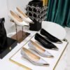 BIGTREE SHOES 237-28 European and American Style Fashion Banquet Women's Shoes Stiletto Mid-Heel Shallow Mouth Metal Pointed Digital Pattern Satin Pumps