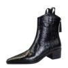 BIGTREE 578-10 Retro hand-scratched European and American winter short boots women's boots thick heel middle heel pointed knight boots short boots