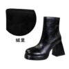 BIGTREE 7992-2 European and American style fashion trend thick heel high heel short boots round head retro winter short boots fashion women's boots