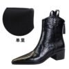 BIGTREE 578-10 Retro hand-scratched European and American winter short boots women's boots thick heel middle heel pointed knight boots short boots