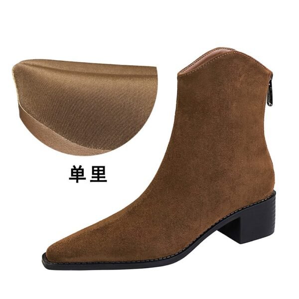 BIGTREE 578-3 European and American style fashion simple winter versatile thick heel middle heel pointed suede fashion short boots short women's boots