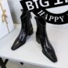 BIGTREE 578-10 Retro hand-scratched European and American winter short boots women's boots thick heel middle heel pointed knight boots short boots