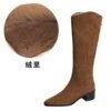 Product image BIGTREE 578-7 European and American style banquet tall boots suede medium heel thick heel fashion simple versatile tall women's boots knight boots