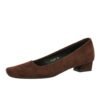 BIGTREE 8291 European and American style temperament square head shallow mouth simple plain surface suede pedicure women's shoes thick heel low heel professional OL single shoes