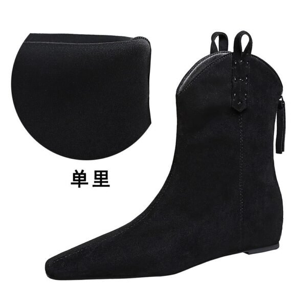 BIGTREE 6632-11 Retro Korean version inner height-increasing short women's boots pedicure and thin versatile suede rear zipper winter short boots