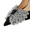 Product image BIGTREE 1983-H60 Korean version temperament bow shoes thin heel super high heel satin light luxury pointed head shallow mouth high heel shoes