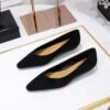 BIGTREE 3683-15 European and American style versatile daily simple and comfortable suede pointed head shallow mouth low heel wedge heel single shoes women's single shoes