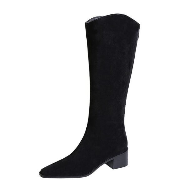 Product image BIGTREE 578-7 European and American style banquet tall boots suede medium heel thick heel fashion simple versatile tall women's boots knight boots