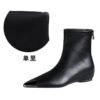 BIGTREE 6383-3 Retro European and American style versatile low heel heel inner heightening metal pointed iron head short women's boots short boots