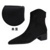 BIGTREE 578-3 European and American style fashion simple winter versatile thick heel middle heel pointed suede fashion short boots short women's boots