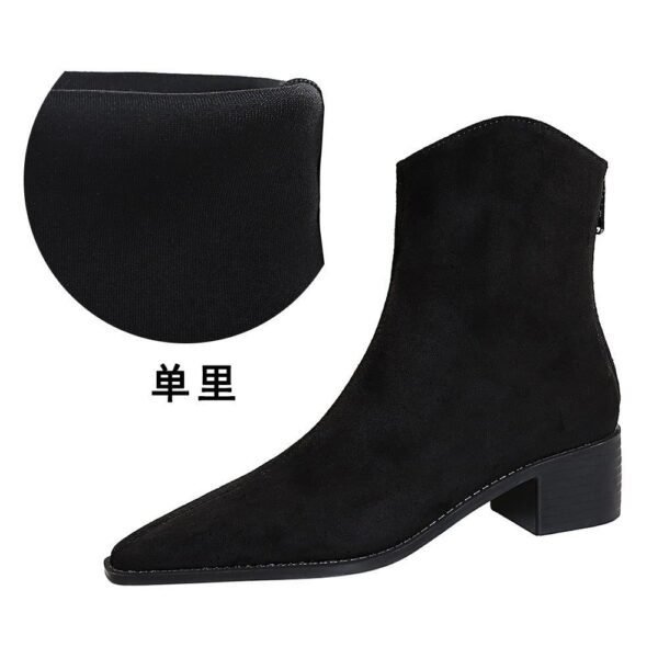 BIGTREE 578-3 European and American style fashion simple winter versatile thick heel middle heel pointed suede fashion short boots short women's boots