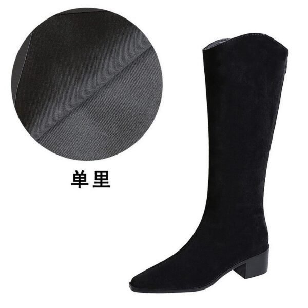 Product image BIGTREE 578-7 European and American style banquet tall boots suede medium heel thick heel fashion simple versatile tall women's boots knight boots