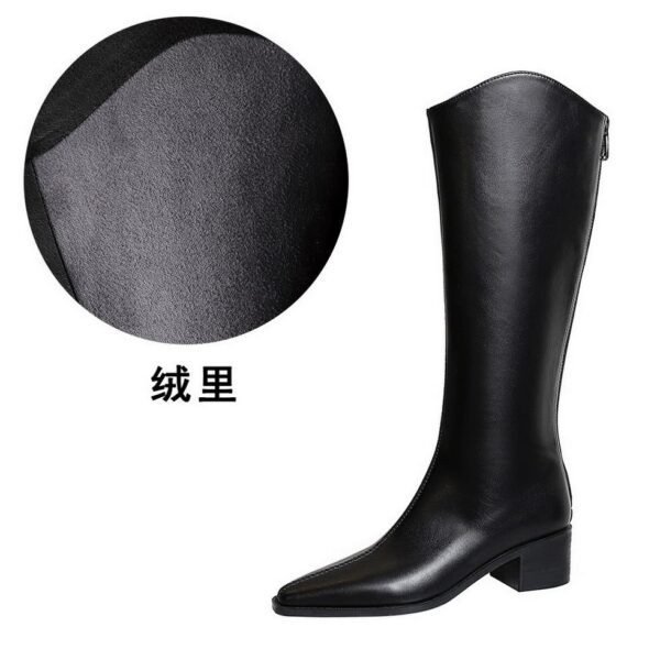 BIGTREE 578-8 European and American style fashion simple high top women's boots thick heel middle heel winter versatile high boots vintage knight boots
