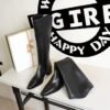 BIGTREE 578-8 European and American style fashion simple high top women's boots thick heel middle heel winter versatile high boots vintage knight boots