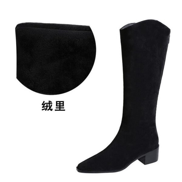 Product image BIGTREE 578-7 European and American style banquet tall boots suede medium heel thick heel fashion simple versatile tall women's boots knight boots